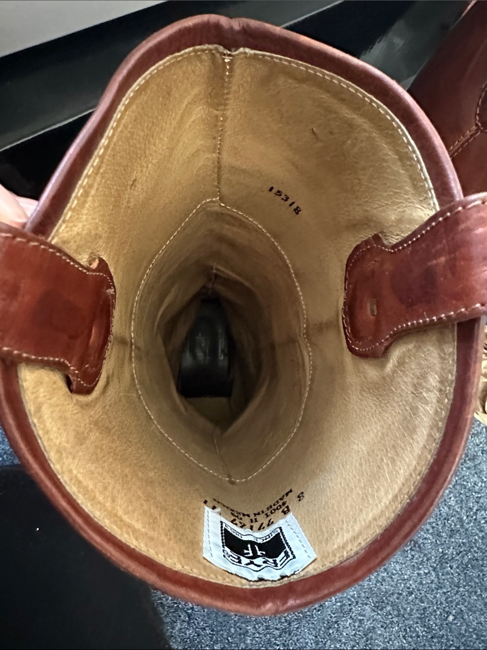 Frye Chestnut Brown Leather Pull-On Riding Boots - Picture 6 of 7